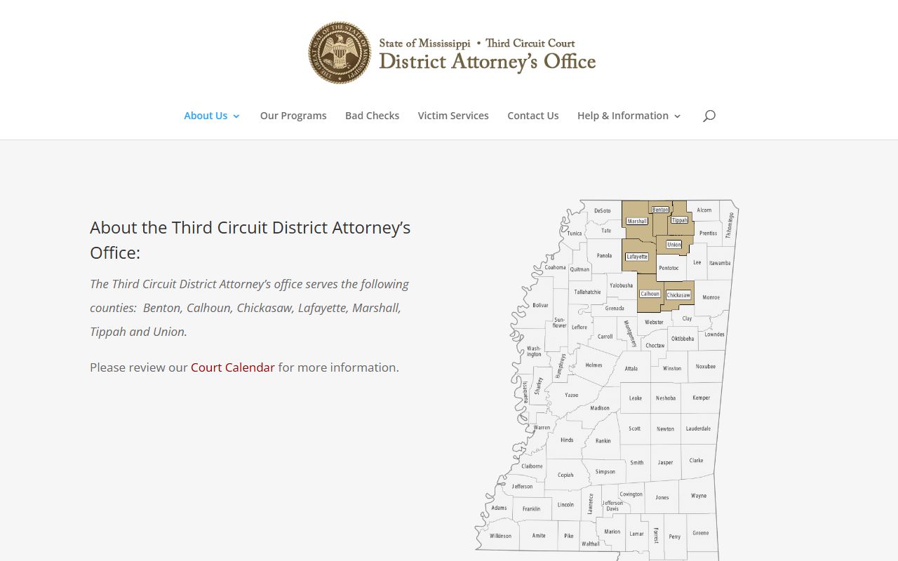 Calhoun County criminal court records and the Third Circuit District Attorney homepage
