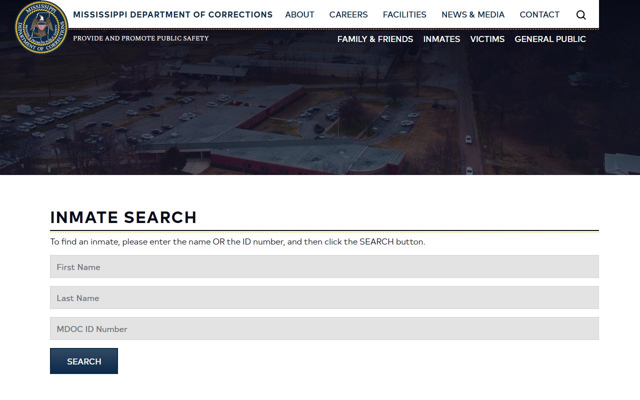 Calhoun County inmate records search through the Mississippi Department of Corrections