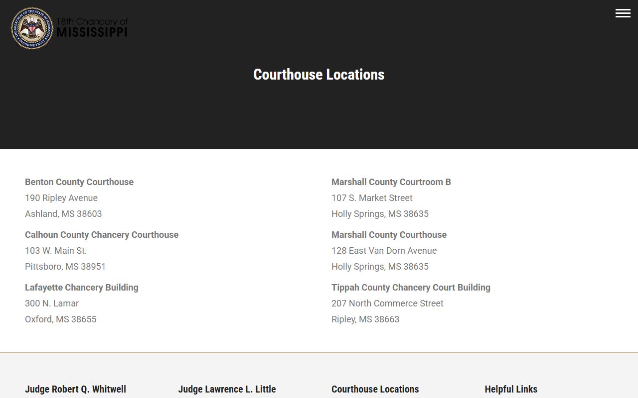Calhoun County probate records Chancery courthouse location in Pittsboro